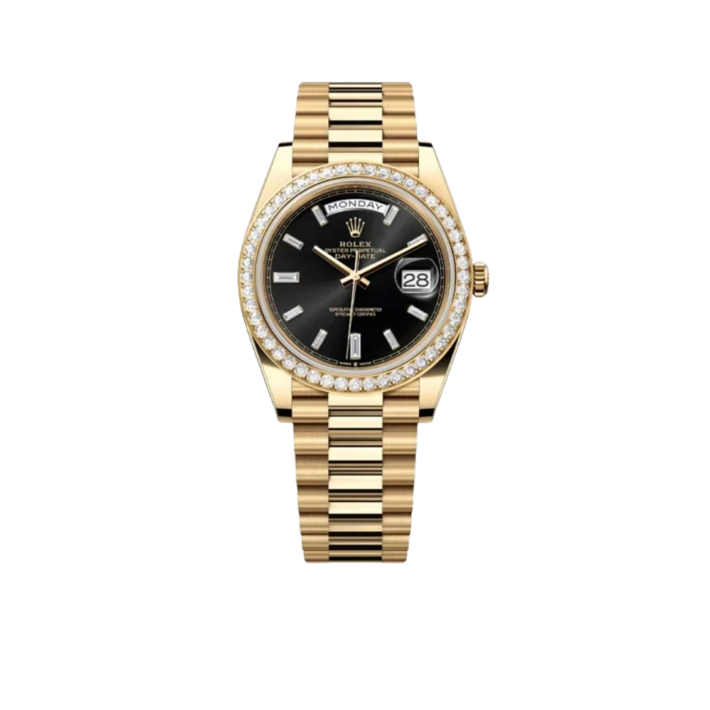Day-Date 40 Presidential 228348RBR Diamond Bezel Baguette Onyx Dial